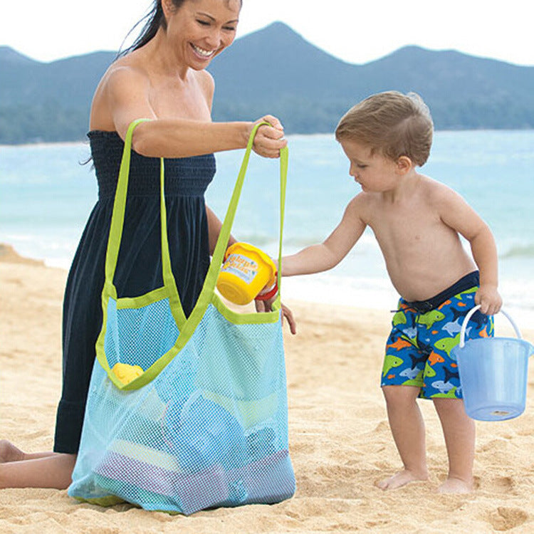 Quick-Fold Beach Toy Storage Bag – Mesh & Oxford Cloth Sand Tote