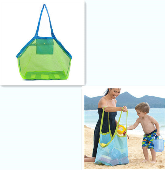 Quick-Fold Beach Toy Storage Bag – Mesh & Oxford Cloth Sand Tote