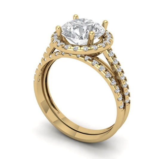 Gold Plated Classic Couple Rings – Elegant Gold Round Diamond Ring for Couples
