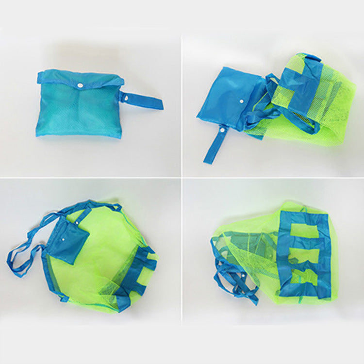Quick-Fold Beach Toy Storage Bag – Mesh & Oxford Cloth Sand Tote