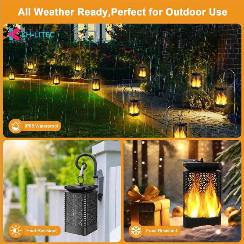 Waterproof Flickering LED Lanterns for Outdoor Garden